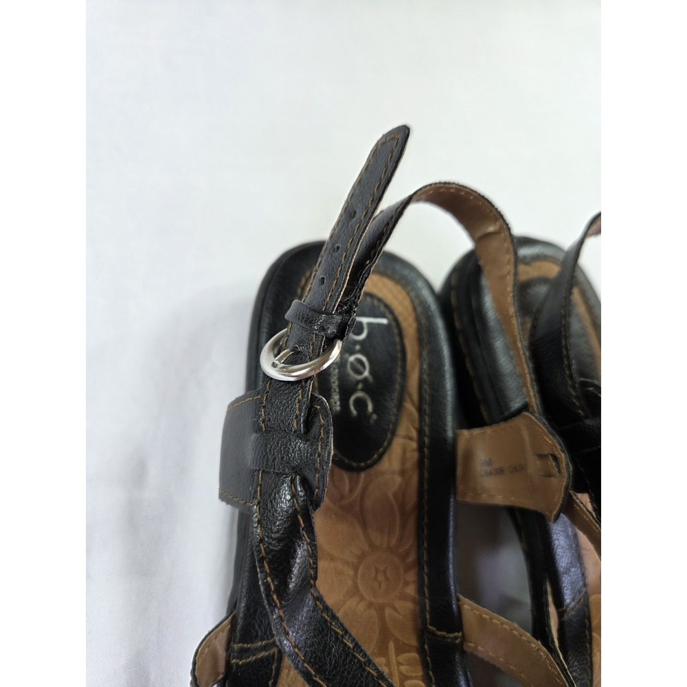 b.o.c. Women's Black/Brown Synthetic Strappy Buckle Adjustable Sandals 9 M - Picture 5 of 6